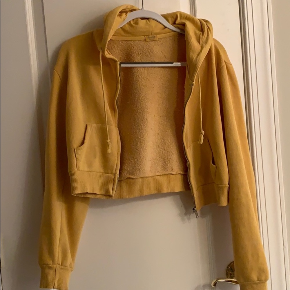 COPY - John Galt Cropped Mustard Hoodie